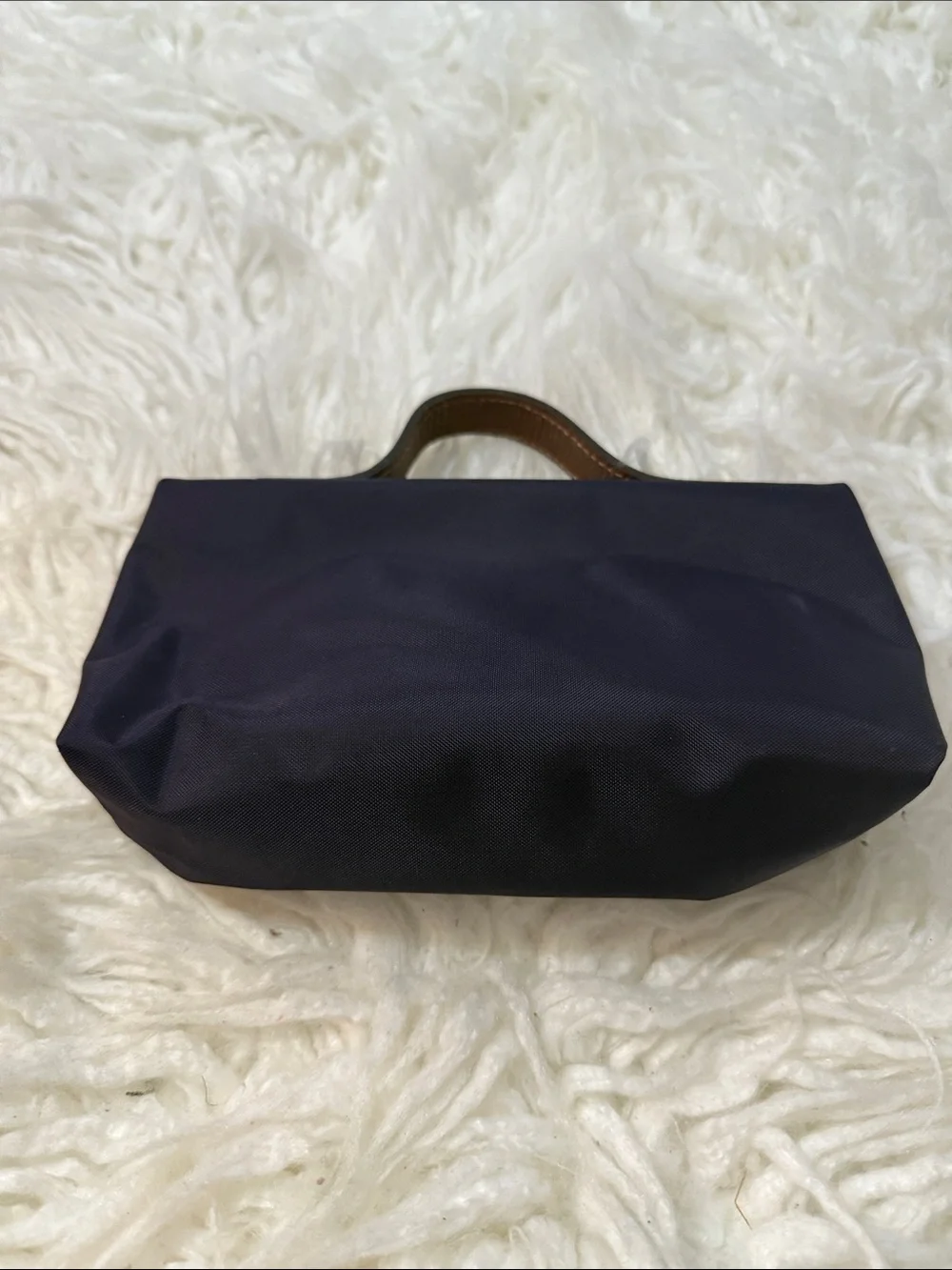Longchamp Dark Purple and Brown Small Cosmetic Pouch